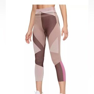 NWT Nike Women's Sculpt Icon Clash Seamless 7/8 Training Tight Small Desert Dust